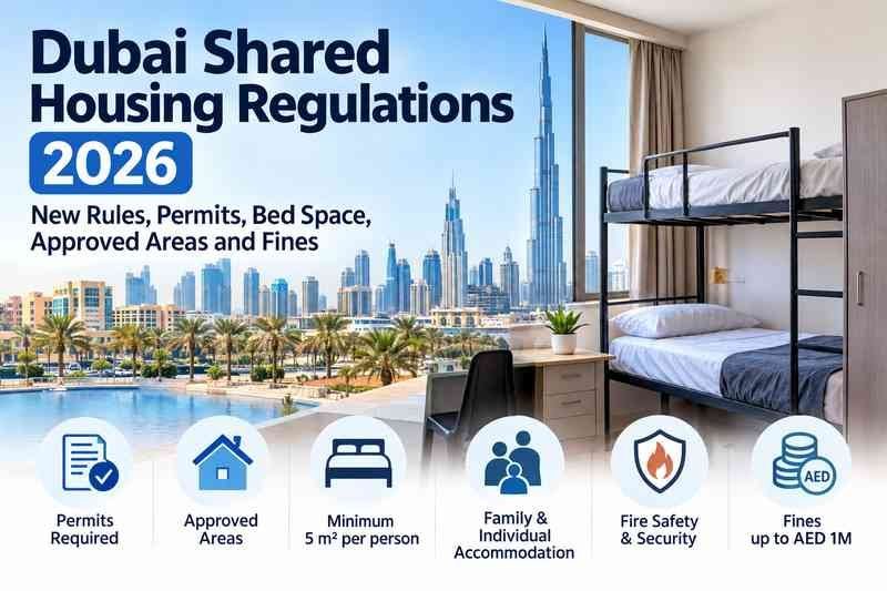 Dubai Shared Housing Regulations 2026: New Rules, Bed Space, Permits, Areas and Fines