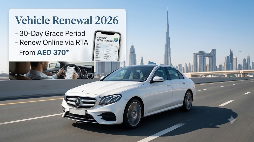 Dubai Vehicle Registration Renewal 2026: Fees, Grace Period and Online Process