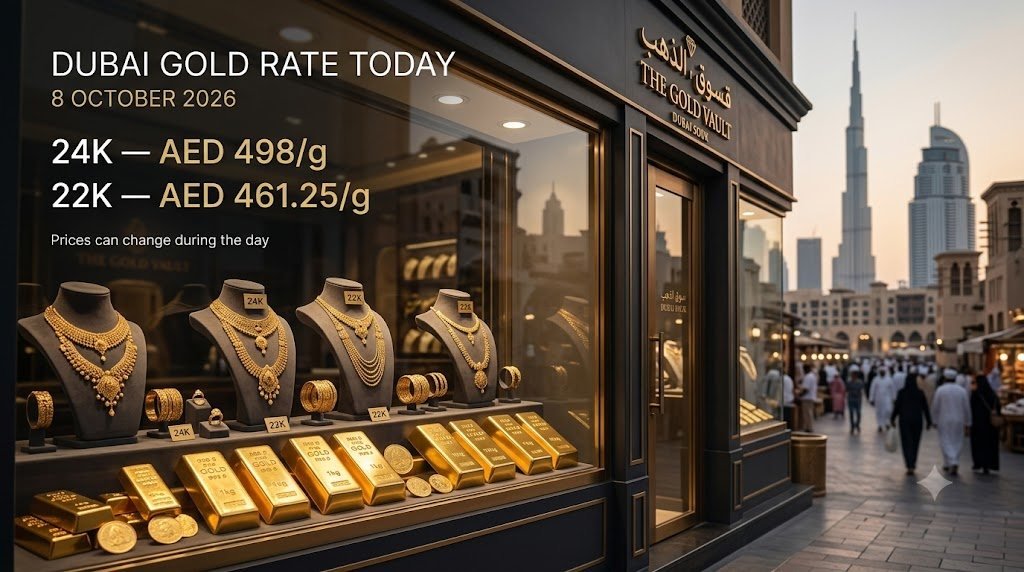 Dubai Gold Rate Today: 24K and 22K Gold Price Per Gram in AED and INR
