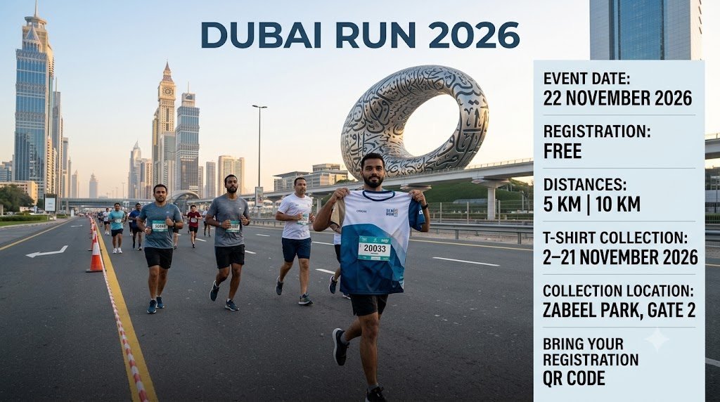 Dubai Run 2026 T-Shirt Registration Online: Dates, Collection Location and Timings