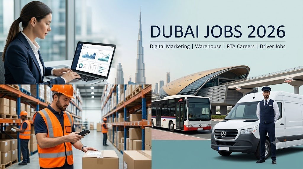 Dubai Jobs 2026: Digital Marketing, Warehouse, RTA and Driver Jobs – Salary, Eligibility and How to Apply